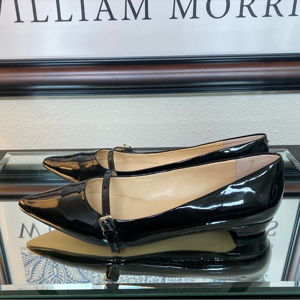 Black patent leather flats